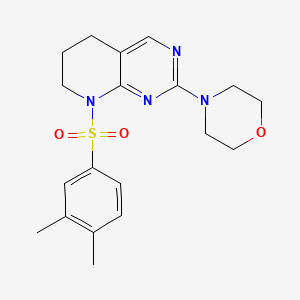 molecular formula C19H24N4O3S B2796816 4-(8-((3,4-Dimethylphenyl)sulfonyl)-5,6,7,8-tetrahydropyrido[2,3-d]pyrimidin-2-yl)morpholine CAS No. 2210137-38-3