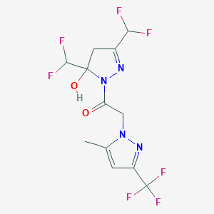 3,5-bis(difluoromethyl)-1-{[5-methyl-3-(trifluoromethyl)-1H-pyrazol-1-yl]acetyl}-4,5-dihydro-1H-pyrazol-5-ol