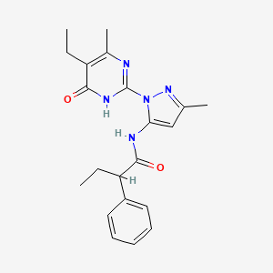 N-(1-(5-ethyl-4-methyl-6-oxo-1,6-dihydropyrimidin-2-yl)-3-methyl-1H-pyrazol-5-yl)-2-phenylbutanamide