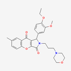 molecular formula C28H32N2O6 B2796840 1-(4-Ethoxy-3-methoxyphenyl)-7-methyl-2-(3-morpholinopropyl)-1,2-dihydrochromeno[2,3-c]pyrrole-3,9-dione CAS No. 879937-02-7