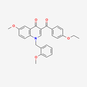 3-(4-Ethoxybenzoyl)-6-methoxy-1-[(2-methoxyphenyl)methyl]quinolin-4-one