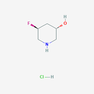 molecular formula C5H11ClFNO B2796847 拉氏-(3R,5R)-5-氟哌啶-3-醇盐酸盐, 反式 CAS No. 1955554-58-1