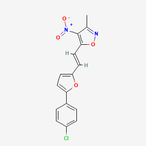molecular formula C16H11ClN2O4 B2796849 5-[(E)-2-[5-(4-chlorophenyl)furan-2-yl]ethenyl]-3-methyl-4-nitro-1,2-oxazole CAS No. 338785-39-0