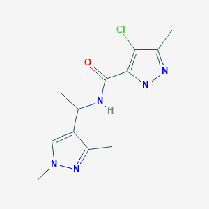 molecular formula C13H18ClN5O B279685 4-chloro-N-[1-(1,3-dimethyl-1H-pyrazol-4-yl)ethyl]-1,3-dimethyl-1H-pyrazole-5-carboxamide 