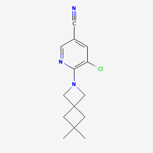 molecular formula C14H16ClN3 B2796850 5-Chloro-6-(6,6-dimethyl-2-azaspiro[3.3]heptan-2-yl)pyridine-3-carbonitrile CAS No. 2379983-85-2