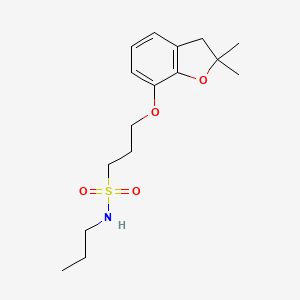 molecular formula C16H25NO4S B2796854 3-((2,2-dimethyl-2,3-dihydrobenzofuran-7-yl)oxy)-N-propylpropane-1-sulfonamide CAS No. 946285-44-5