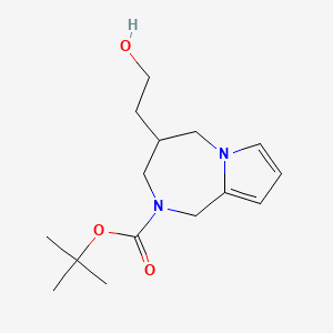 molecular formula C15H24N2O3 B2796856 Tert-Butyl 4-(2-Hydroxyethyl)-4,5-Dihydro-1H-Pyrrolo[1,2-A][1,4]Diazepine-2(3H)-Carboxylate CAS No. 2177267-32-0