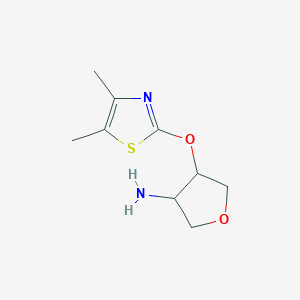 molecular formula C9H14N2O2S B2796865 4-[(4,5-Dimethyl-1,3-thiazol-2-yl)oxy]oxolan-3-amine CAS No. 2197453-44-2