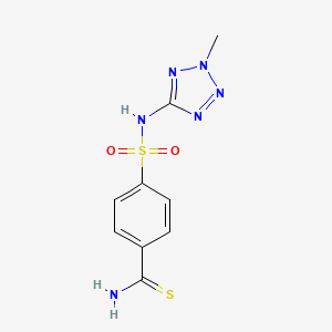 molecular formula C9H10N6O2S2 B2796866 4-(N-(2-甲基-2H-四唑-5-基)磺酰基)苯并噻二胺 CAS No. 1523366-51-9