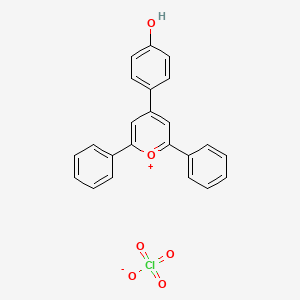 molecular formula C23H17ClO6 B2796869 4-(4-Hydroxyphenyl)-2,6-diphenyl-pyranylium perchlorate CAS No. 20962-14-5