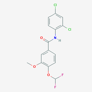 molecular formula C15H11Cl2F2NO3 B279687 N-(2,4-dichlorophenyl)-4-(difluoromethoxy)-3-methoxybenzamide 