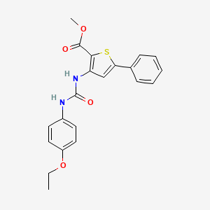 molecular formula C21H20N2O4S B2796881 Methyl 3-[(4-ethoxyphenyl)carbamoylamino]-5-phenylthiophene-2-carboxylate CAS No. 477326-74-2