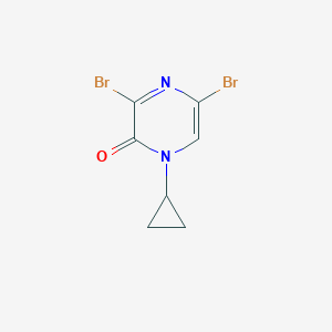 molecular formula C7H6Br2N2O B2796882 3,5-Dibromo-1-cyclopropyl-pyrazin-2-one CAS No. 2306268-19-7