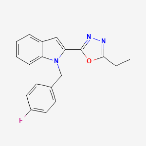 molecular formula C19H16FN3O B2796886 2-(5-乙基-1,3,4-噁二唑-2-基)-1-(4-氟苄基)-1H-吲哚 CAS No. 921779-16-0