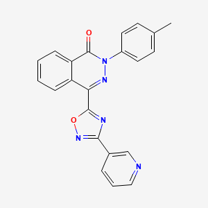 molecular formula C22H15N5O2 B2796893 2-(4-methylphenyl)-4-(3-pyridin-3-yl-1,2,4-oxadiazol-5-yl)phthalazin-1(2H)-one CAS No. 1291855-04-3