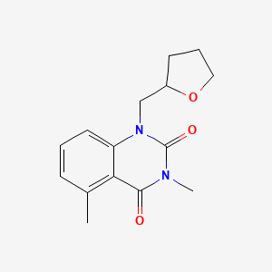 molecular formula C15H18N2O3 B2796894 3,5-dimethyl-1-((tetrahydrofuran-2-yl)methyl)quinazoline-2,4(1H,3H)-dione CAS No. 2310101-23-4