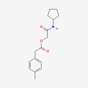 molecular formula C16H21NO3 B2796908 2-(Cyclopentylamino)-2-oxoethyl (4-methylphenyl)acetate CAS No. 1638737-54-8