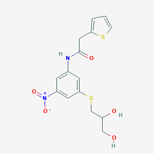 N-{3-[(2,3-dihydroxypropyl)sulfanyl]-5-nitrophenyl}-2-(thiophen-2-yl)acetamide