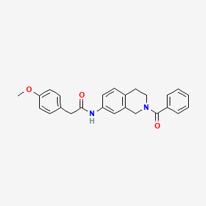 molecular formula C25H24N2O3 B2796914 N-(2-benzoyl-1,2,3,4-tetrahydroisoquinolin-7-yl)-2-(4-methoxyphenyl)acetamide CAS No. 955715-40-9