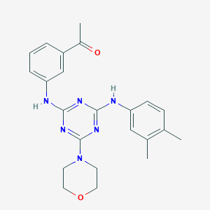 1-(3-((4-((3,4-Dimethylphenyl)amino)-6-morpholino-1,3,5-triazin-2-yl)amino)phenyl)ethanone