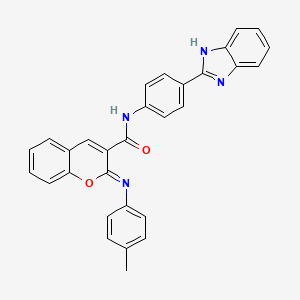 molecular formula C30H22N4O2 B2796917 (2Z)-N-[4-(1H-苯并咪唑-2-基)苯基]-2-[(4-甲基苯基)亚胺]-2H-香豆素-3-羧酰胺 CAS No. 478342-82-4