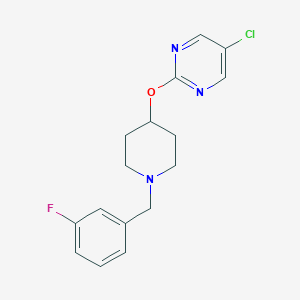 molecular formula C16H17ClFN3O B2796918 5-Chloro-2-[1-[(3-fluorophenyl)methyl]piperidin-4-yl]oxypyrimidine CAS No. 2415470-68-5