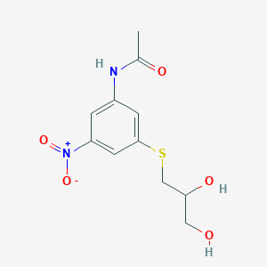 molecular formula C11H14N2O5S B279692 N-{3-[(2,3-dihydroxypropyl)sulfanyl]-5-nitrophenyl}acetamide 
