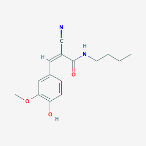 molecular formula C15H18N2O3 B2796926 (2Z)-N-丁基-2-氰-3-(4-羟基-3-甲氧基苯基)丙-2-烯酰胺 CAS No. 444674-20-8