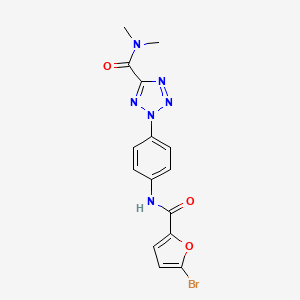 molecular formula C15H13BrN6O3 B2796932 2-(4-(5-bromofuran-2-carboxamido)phenyl)-N,N-dimethyl-2H-tetrazole-5-carboxamide CAS No. 1396855-70-1