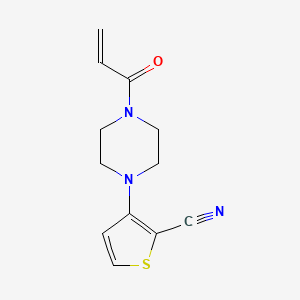 molecular formula C12H13N3OS B2796945 3-(4-Prop-2-enoylpiperazin-1-yl)thiophene-2-carbonitrile CAS No. 2361638-85-7