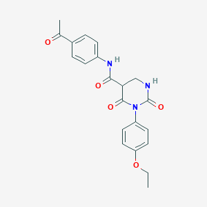 molecular formula C21H19N3O5 B2796947 N-(4-acetylphenyl)-1-(4-ethoxyphenyl)-2,6-dioxo-1,3-diazinane-5-carboxamide CAS No. 863612-27-5
