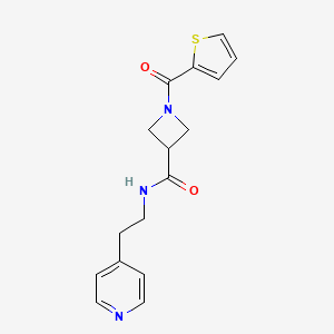 molecular formula C16H17N3O2S B2796948 N-(2-(pyridin-4-yl)ethyl)-1-(thiophene-2-carbonyl)azetidine-3-carboxamide CAS No. 1286728-28-6