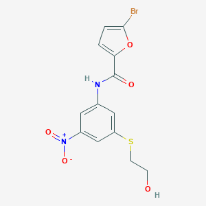 molecular formula C13H11BrN2O5S B279695 5-bromo-N-{3-[(2-hydroxyethyl)sulfanyl]-5-nitrophenyl}-2-furamide 