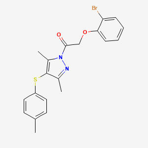 molecular formula C20H19BrN2O2S B2796950 1-[(2-bromophenoxy)acetyl]-3,5-dimethyl-4-[(4-methylphenyl)thio]-1H-pyrazole CAS No. 433706-64-0