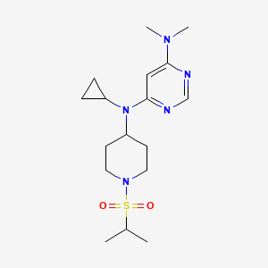 molecular formula C17H29N5O2S B2796953 4-N-Cyclopropyl-6-N,6-N-dimethyl-4-N-(1-propan-2-ylsulfonylpiperidin-4-yl)pyrimidine-4,6-diamine CAS No. 2380169-05-9