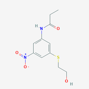 molecular formula C11H14N2O4S B279696 N-{3-[(2-hydroxyethyl)sulfanyl]-5-nitrophenyl}propanamide 