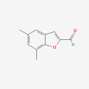 molecular formula C11H10O2 B2796969 2-Benzofurancarboxaldehyde, 5,7-dimethyl- CAS No. 289892-02-0