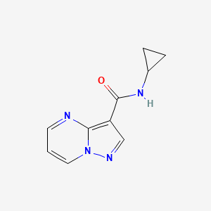 molecular formula C10H10N4O B2796972 N-cyclopropylpyrazolo[1,5-a]pyrimidine-3-carboxamide CAS No. 1241659-43-7
