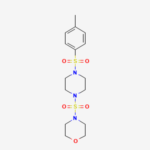 molecular formula C15H23N3O5S2 B2796975 4-[4-(Toluene-4-sulfonyl)-piperazine-1-sulfonyl]-morpholine CAS No. 708245-51-6