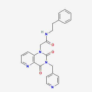 molecular formula C23H21N5O3 B2796976 2-(2,4-二氧杂-3-(吡啶-4-基甲基)-3,4-二氢吡啶并[3,2-d]嘧啶-1(2H)-基)-N-苯乙醋酰胺 CAS No. 941908-92-5