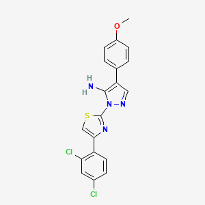 1-[4-(2,4-dichlorophenyl)-1,3-thiazol-2-yl]-4-(4-methoxyphenyl)-1H-pyrazol-5-amine