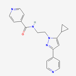 molecular formula C19H19N5O B2796988 N-(2-(5-cyclopropyl-3-(pyridin-4-yl)-1H-pyrazol-1-yl)ethyl)isonicotinamide CAS No. 1797716-44-9
