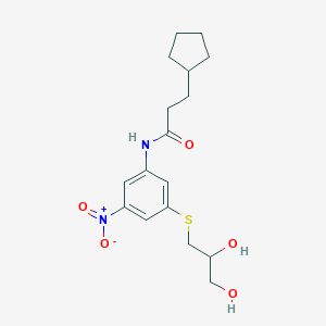 3-cyclopentyl-N-{3-[(2,3-dihydroxypropyl)sulfanyl]-5-nitrophenyl}propanamide