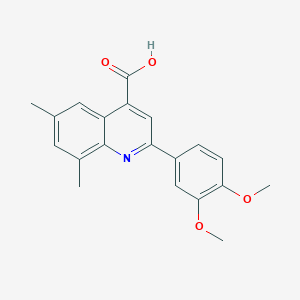 molecular formula C20H19NO4 B2796991 2-(3,4-Dimethoxyphenyl)-6,8-dimethylquinoline-4-carboxylic acid CAS No. 492997-55-4