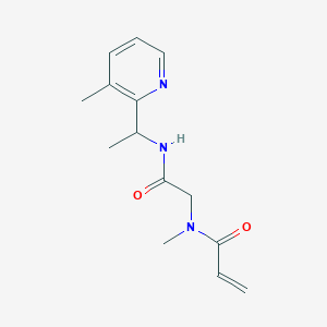molecular formula C14H19N3O2 B2796993 N-Methyl-N-[2-[1-(3-methylpyridin-2-yl)ethylamino]-2-oxoethyl]prop-2-enamide CAS No. 2361696-50-4