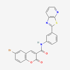 6-bromo-2-oxo-N-(3-(thiazolo[5,4-b]pyridin-2-yl)phenyl)-2H-chromene-3-carboxamide