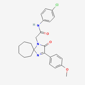 N-(4-chlorophenyl)-2-[3-(4-methoxyphenyl)-2-oxo-1,4-diazaspiro[4.6]undec-3-en-1-yl]acetamide