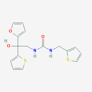 molecular formula C16H16N2O3S2 B2797001 1-(2-(Furan-2-yl)-2-hydroxy-2-(thiophen-2-yl)ethyl)-3-(thiophen-2-ylmethyl)urea CAS No. 1904401-98-4