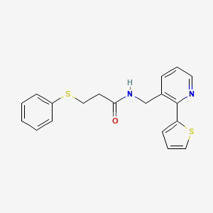 3-(phenylthio)-N-((2-(thiophen-2-yl)pyridin-3-yl)methyl)propanamide