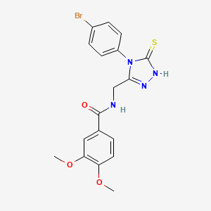 molecular formula C18H17BrN4O3S B2797014 N-((4-(4-溴苯基)-5-硫代-4,5-二氢-1H-1,2,4-三唑-3-基)甲基)-3,4-二甲氧基苯甲酰胺 CAS No. 391887-58-4